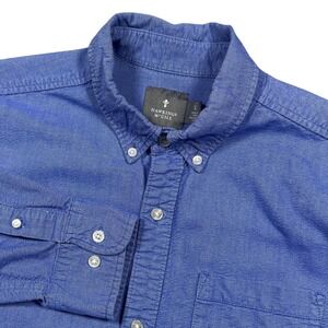 Hawkings McGill Button Down Shirt Mens Large Blue Long Sleeve Casual